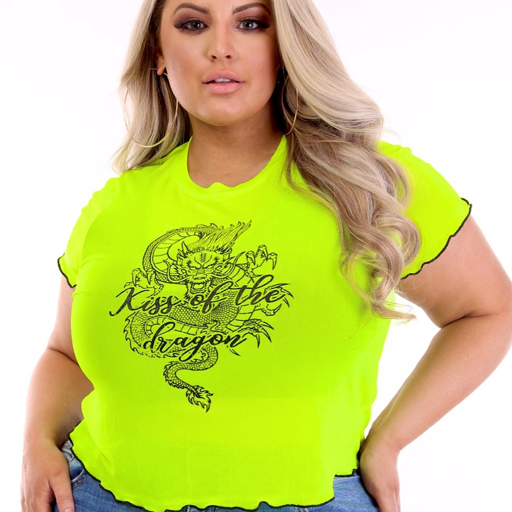 Kiss Of The Dragon Neon Green Top